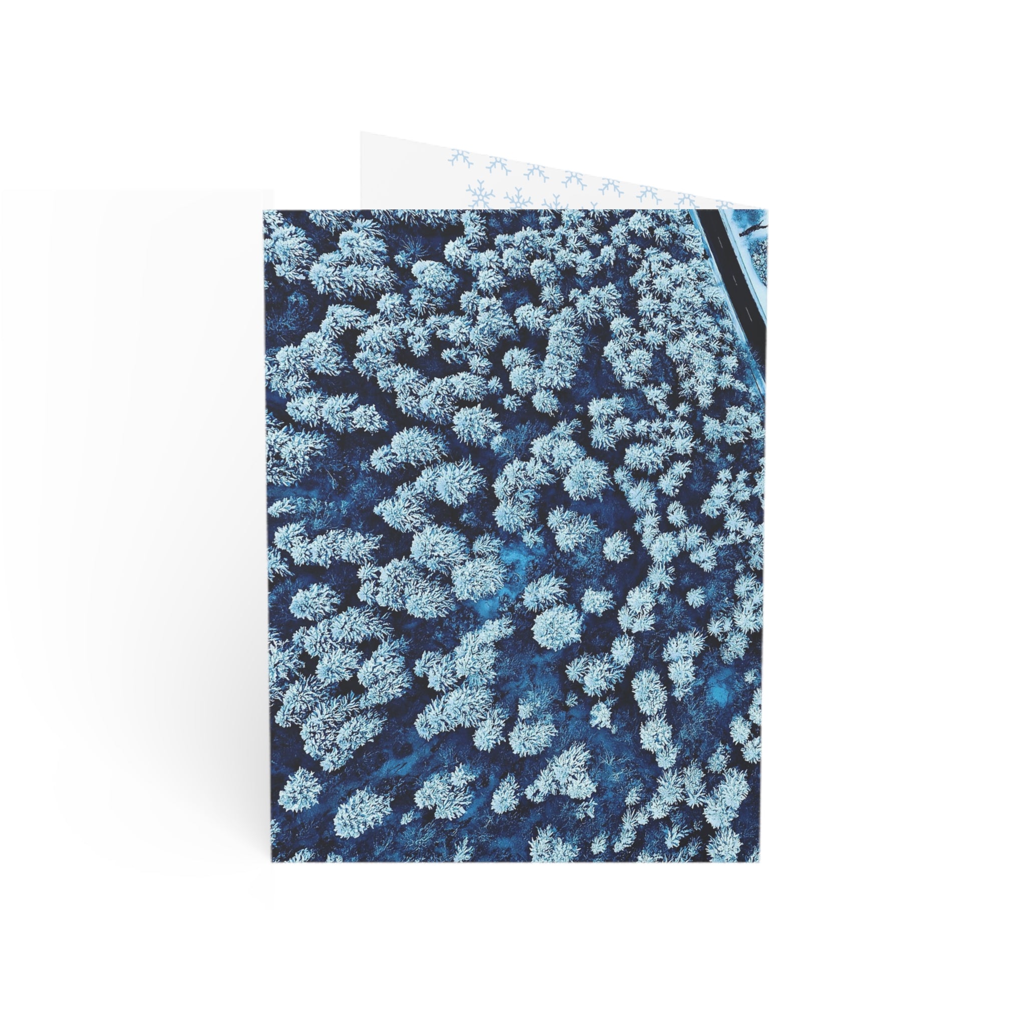Bird's-Eye View Snowy Forest Greeting Cards (1, 10, 30, and 50pcs)