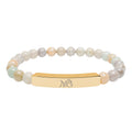 Natural Stone Stretch Bar Bracelet (Engraving)